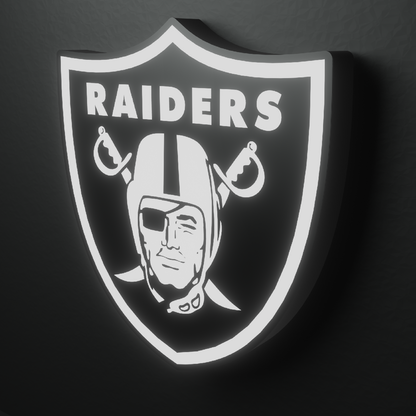 Las Vegas Raiders Led Light Box AFC Team NFL National Football League Display Wall Sign