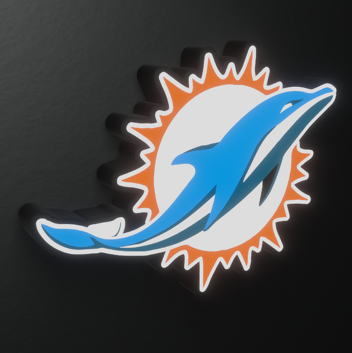 Miami Dolphins Led Light Box AFC Team NFL National Football LeagueDisplay Wall Sign