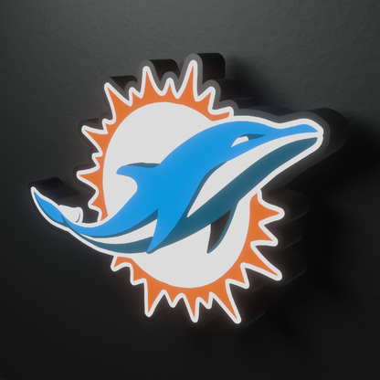 Miami Dolphins Led Light Box AFC Team NFL National Football LeagueDisplay Wall Sign