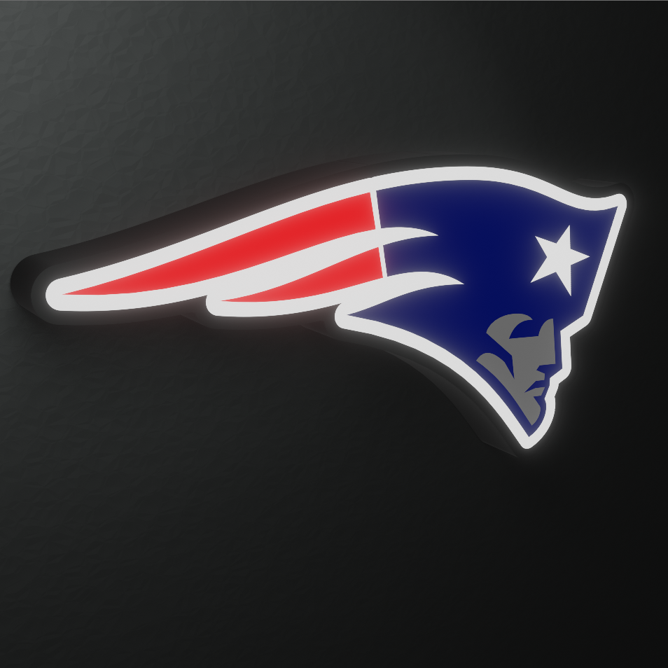 New England Patriots Led Light Box AFC Team NFL National Football League Display Wall Sign