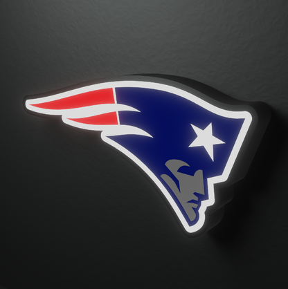 New England Patriots Led Light Box AFC Team NFL National Football League Display Wall Sign