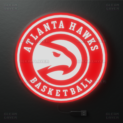 Atlanta Hawks Led Light Box NBA Sports Bar Light Display Wall Sign