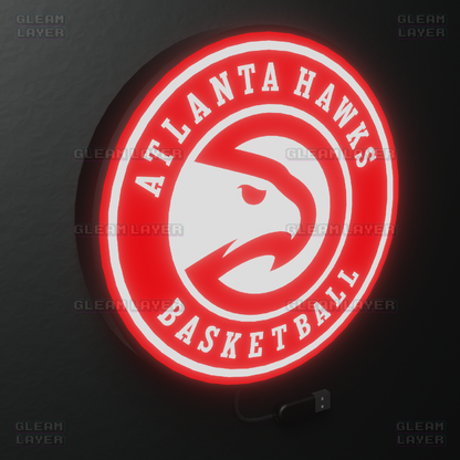 Atlanta Hawks Led Light Box NBA Sports Bar Light Display Wall Sign