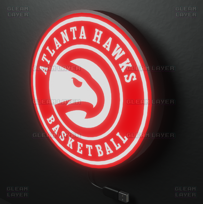 Atlanta Hawks Led Light Box NBA Sports Bar Light Display Wall Sign