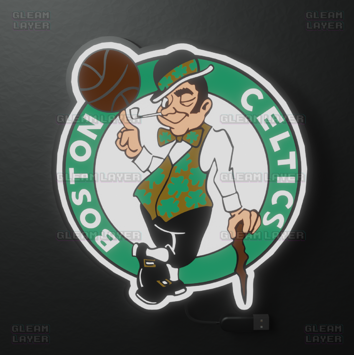 Boston Celtics Led Light Box NBA Sports Bar Light Display Wall Sign