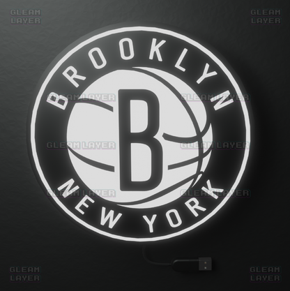 Brooklyn Nets Led Light Box NBA Sports Bar Light Display Wall Sign