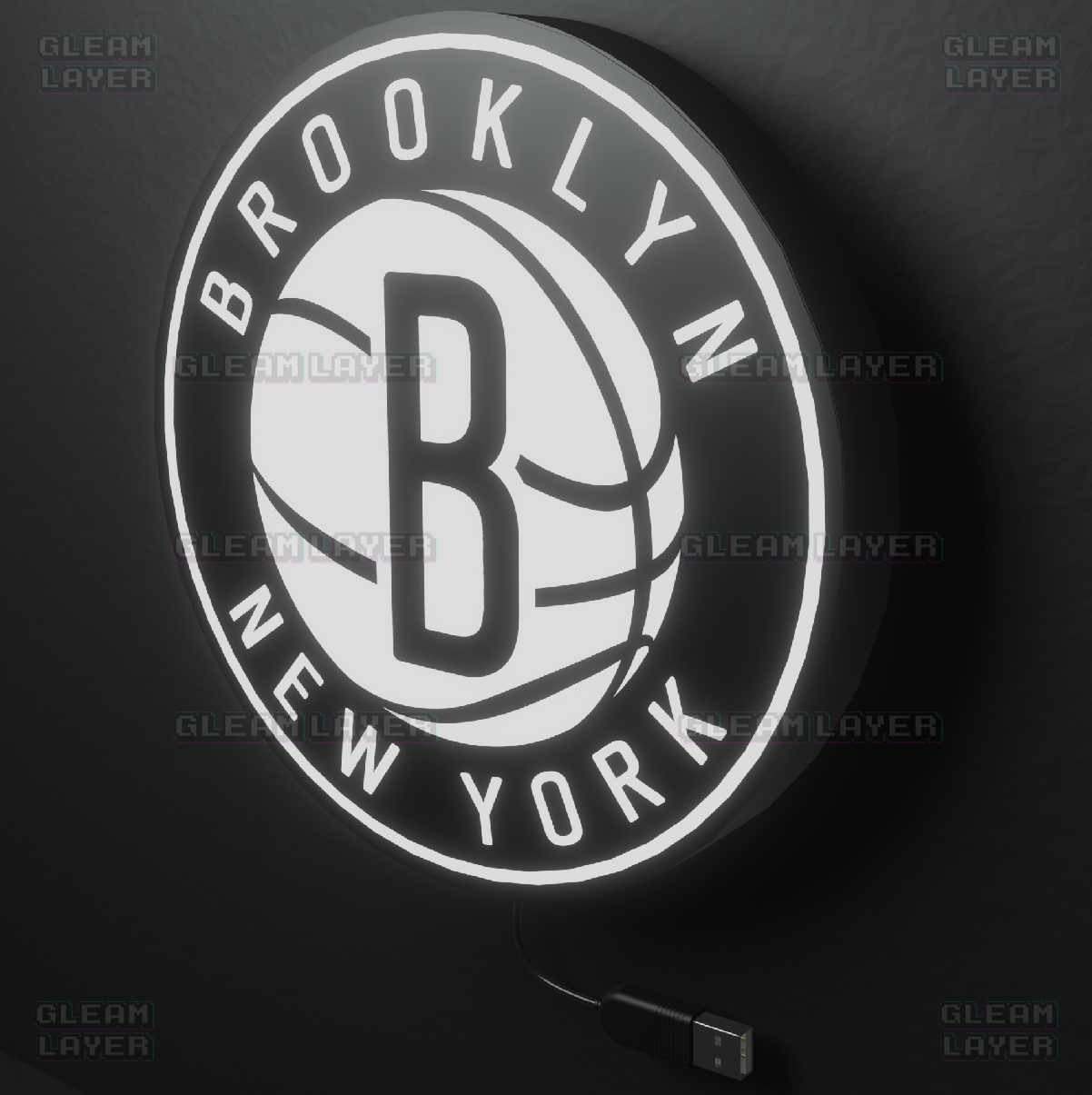 Brooklyn Nets Led Light Box NBA Sports Bar Light Display Wall Sign