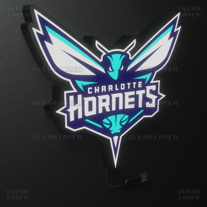 Charlotte Hornets Led Light Box NBA Sports Bar Light Display Wall Sign