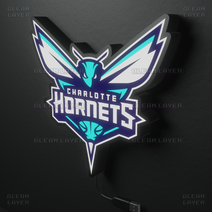 Charlotte Hornets Led Light Box NBA Sports Bar Light Display Wall Sign