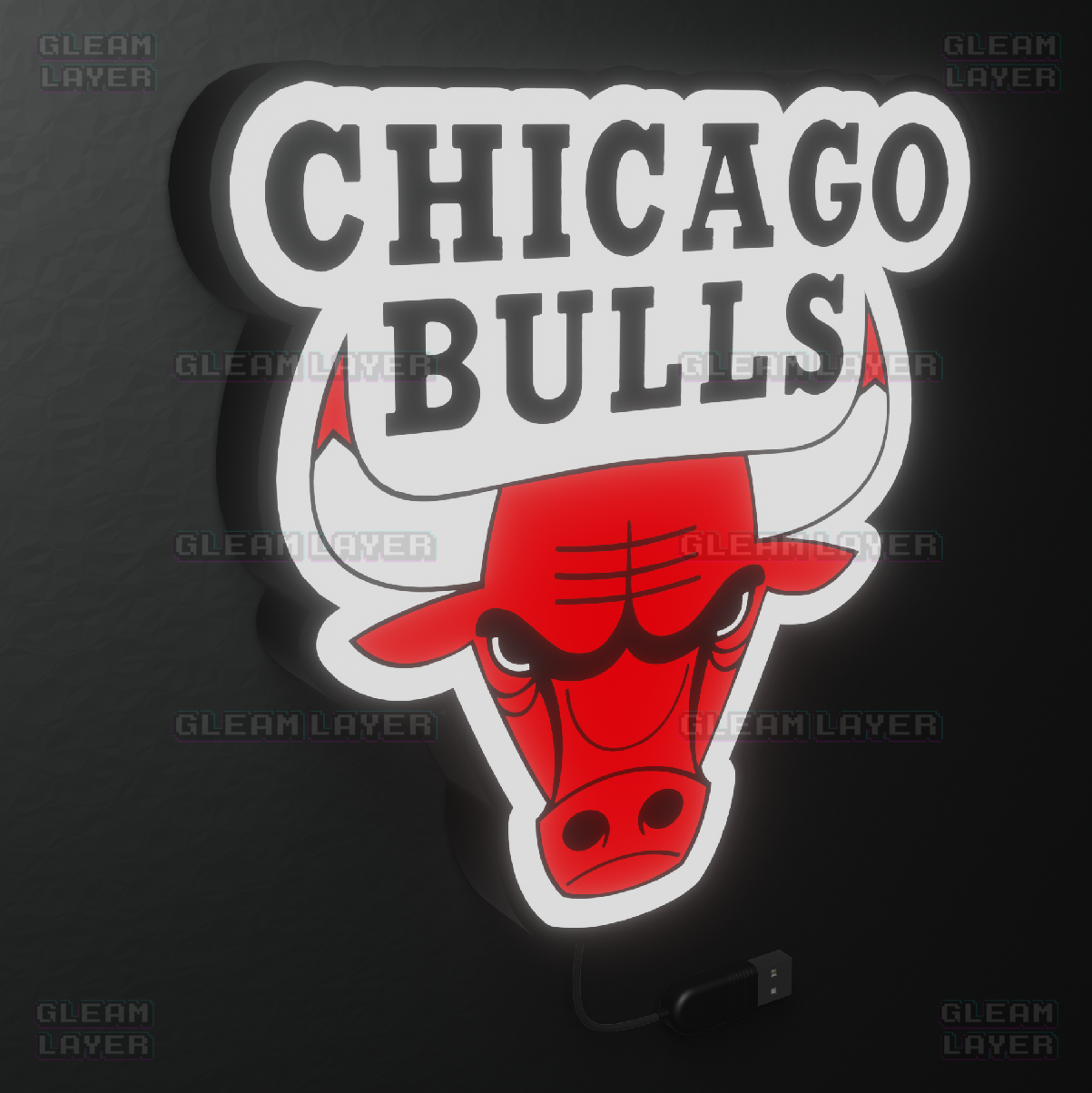 Chicago Bulls Led Light Box NBA Sports Bar Light Display Wall Sign