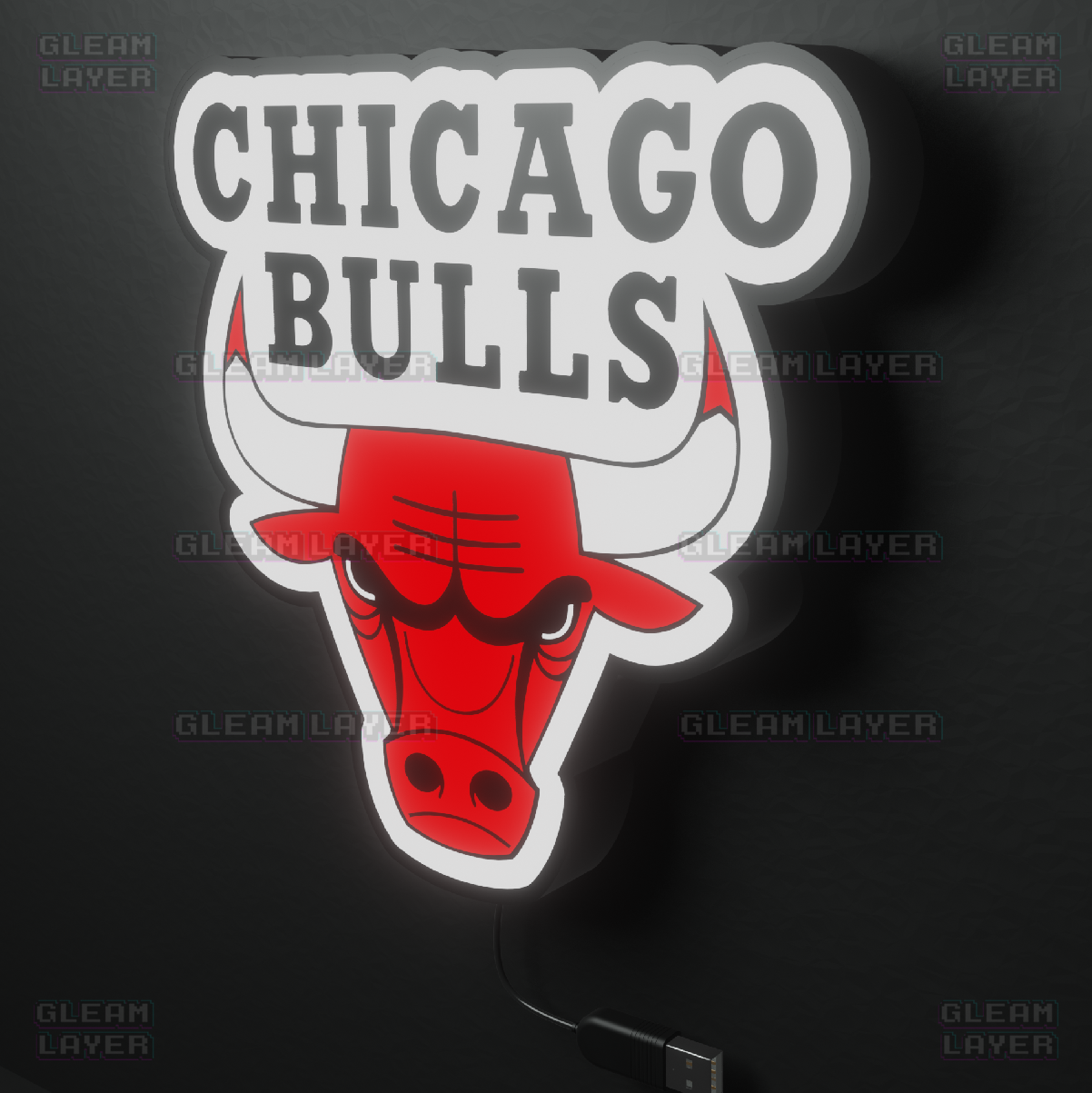 Chicago Bulls Led Light Box NBA Sports Bar Light Display Wall Sign