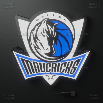 Dallas Mavericks Led Light Box NBA Sports Bar Light Display Wall Sign