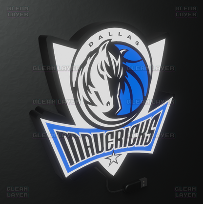 Dallas Mavericks Led Light Box NBA Sports Bar Light Display Wall Sign