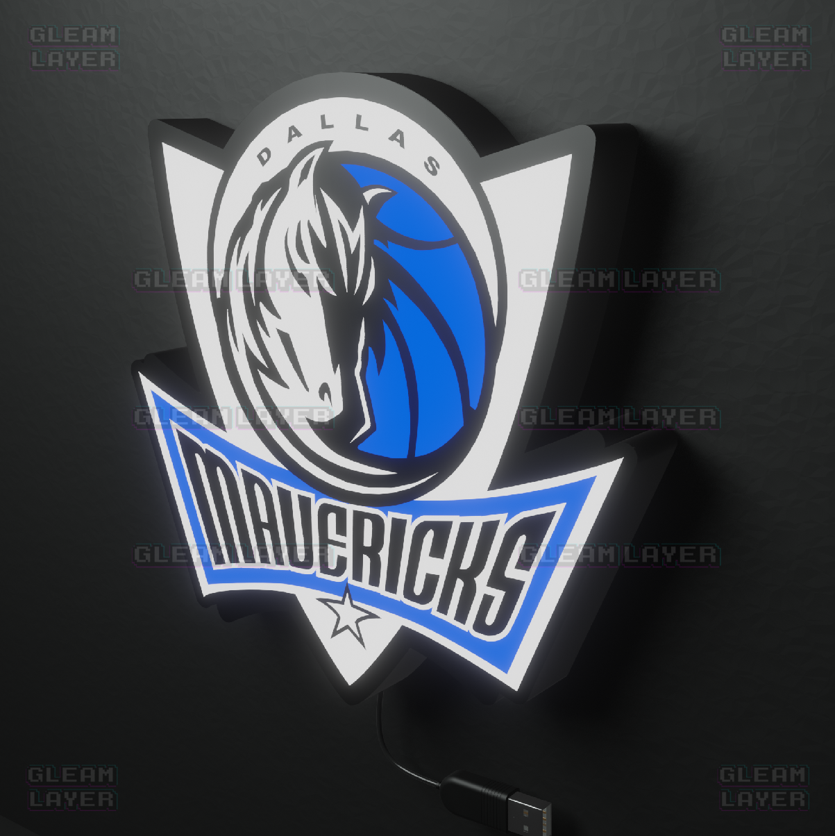 Dallas Mavericks Led Light Box NBA Sports Bar Light Display Wall Sign