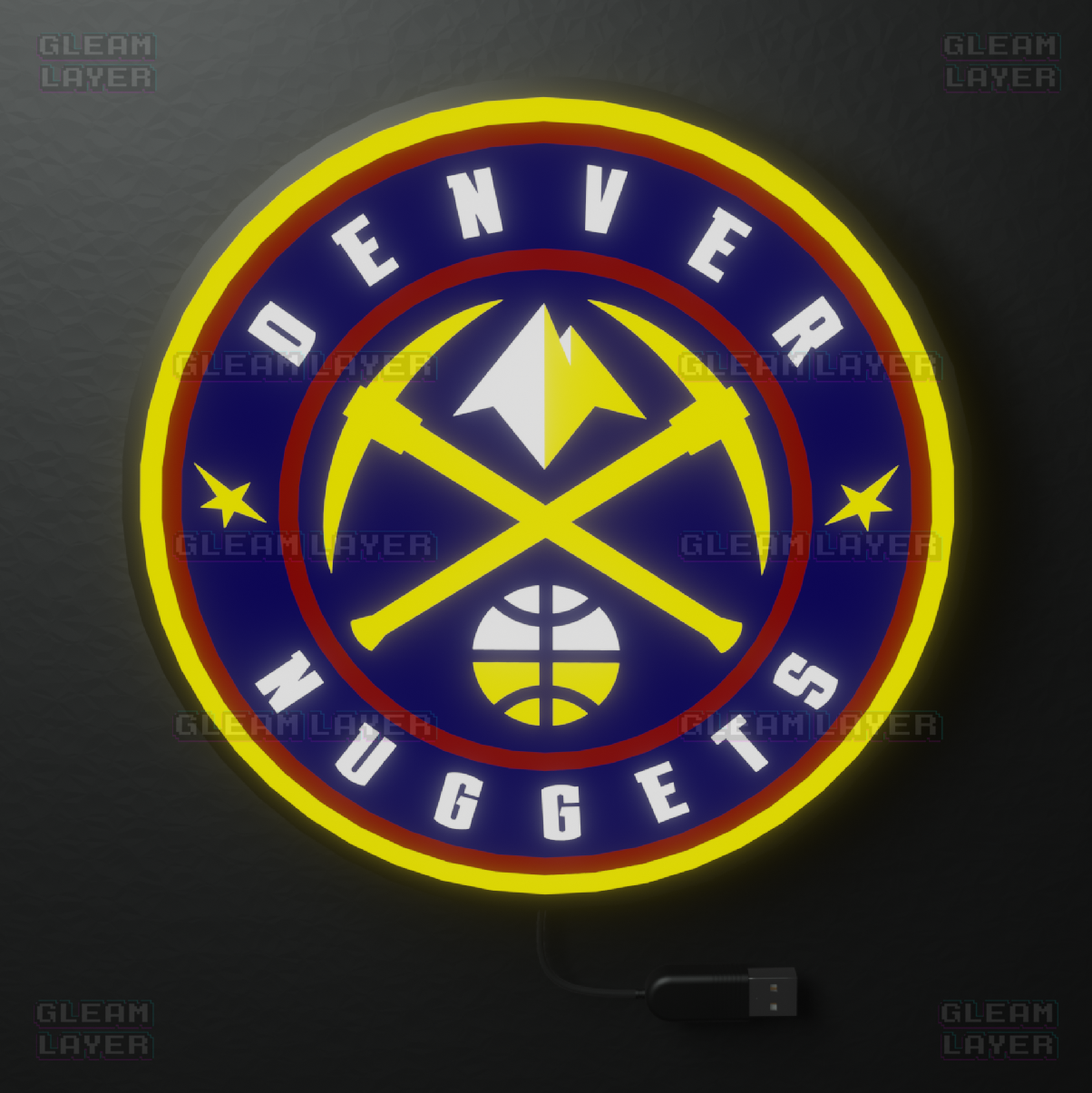 Denver Nuggets  Led Light Box NBA Sports Bar Light Display Wall Sign