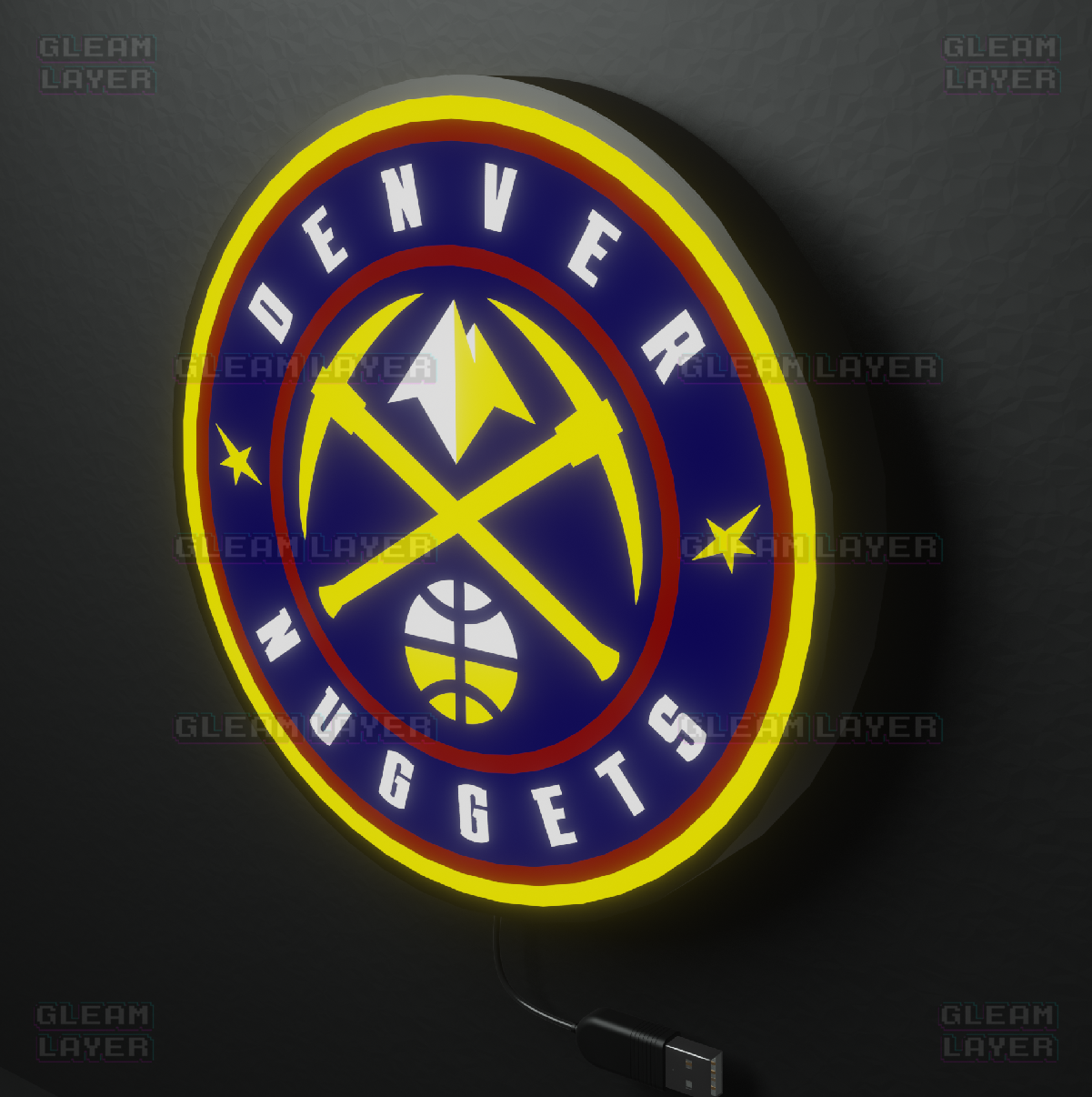 Denver Nuggets  Led Light Box NBA Sports Bar Light Display Wall Sign