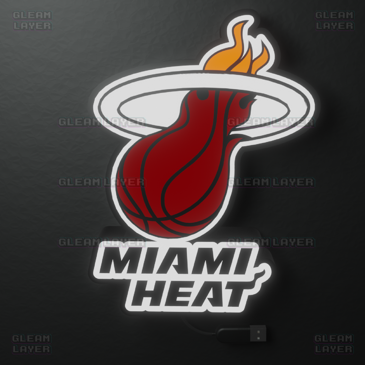 Miami Heat Led Light Box NBA Sports Bar Light Display Wall Sign