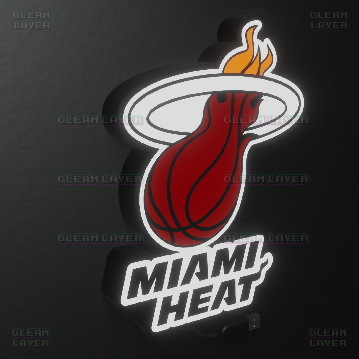 Miami Heat Led Light Box NBA Sports Bar Light Display Wall Sign