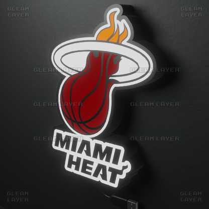 Miami Heat Led Light Box NBA Sports Bar Light Display Wall Sign