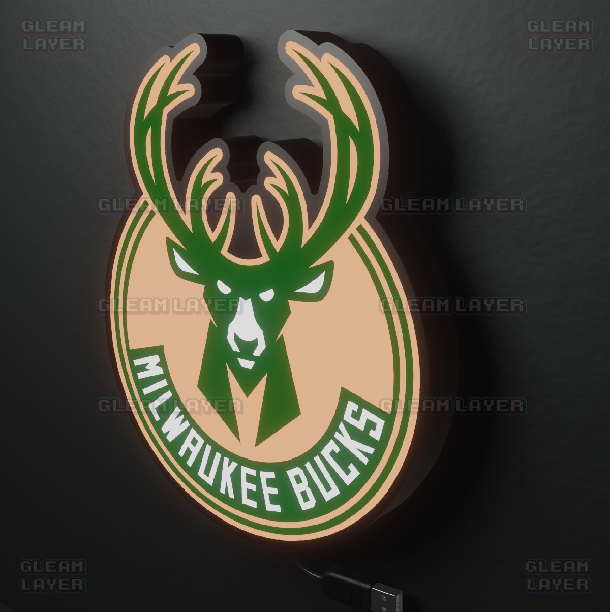 Milwaukee Bucks Led Light Box NBA Sports Bar Light Display Wall Sign