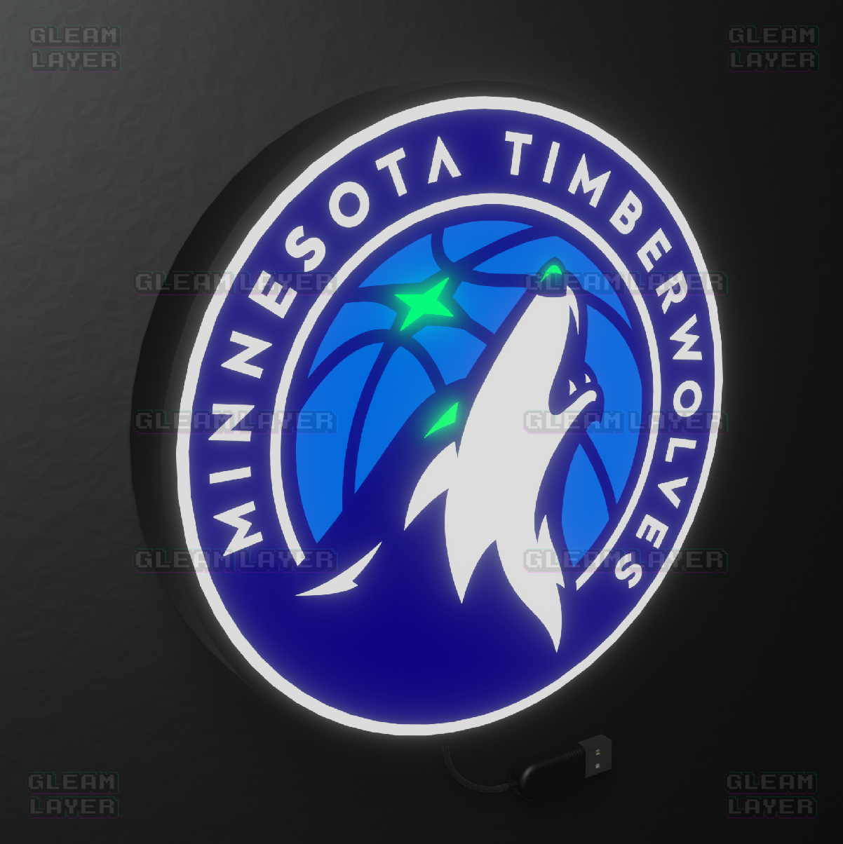 Minnesota Timberwolves Led Light Box NBA Sports Bar Light Display Wall Sign