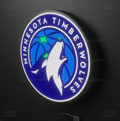 Minnesota Timberwolves Led Light Box NBA Sports Bar Light Display Wall Sign