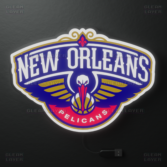 New Orleans Pelicans Led Light Box NBA Sports Bar Light Display Wall Sign