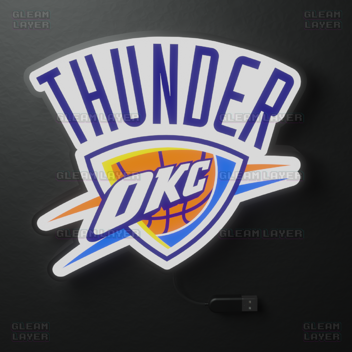 Oklahoma City Thunder Led Light Box NBA Sports Bar Light Display Wall Sign