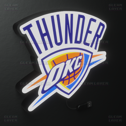 Oklahoma City Thunder Led Light Box NBA Sports Bar Light Display Wall Sign