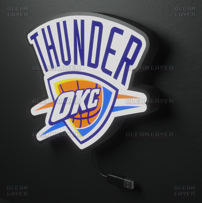 Oklahoma City Thunder Led Light Box NBA Sports Bar Light Display Wall Sign