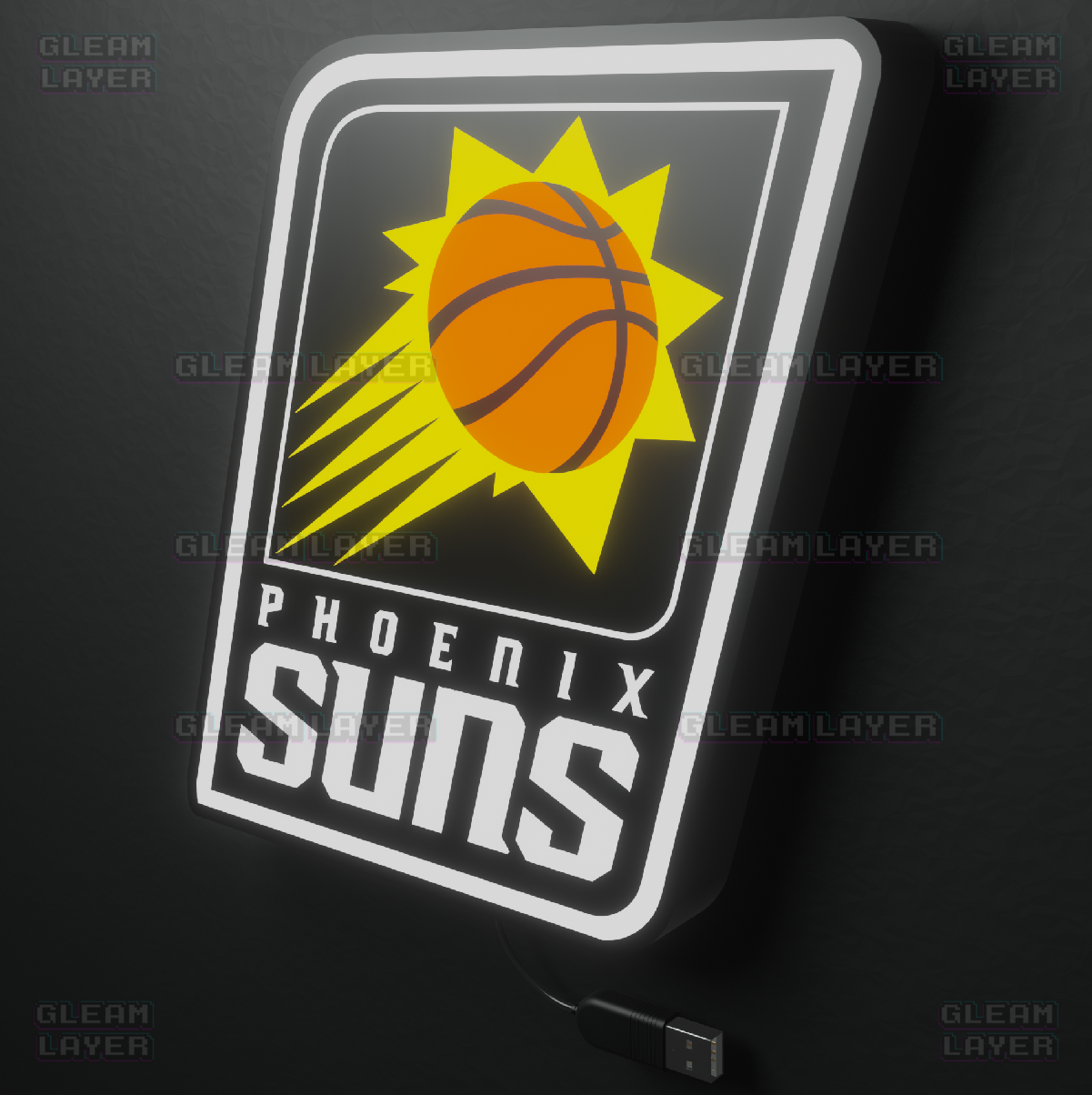 Phoenix Suns Led Light Box NBA Sports Bar Light Display Wall Sign