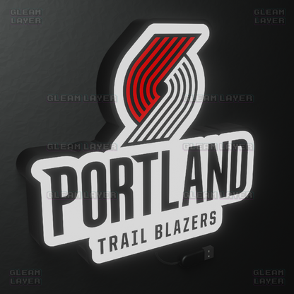 Portland Trail Blazers Led Light Box NBA Sports Bar Light Display Wall Sign