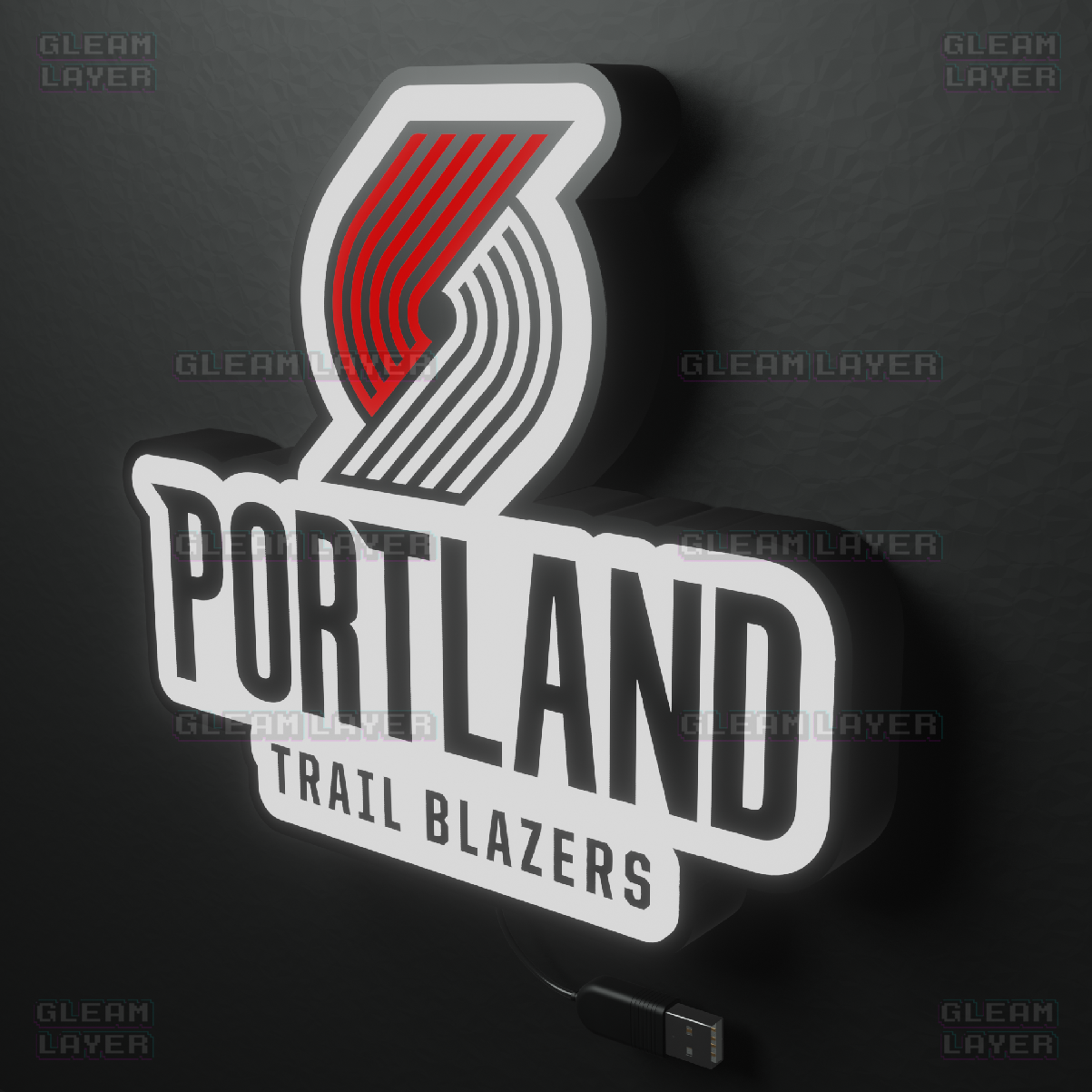 Portland Trail Blazers Led Light Box NBA Sports Bar Light Display Wall Sign