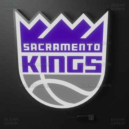 Sacramento Kings Led Light Box NBA Sports Bar Light Display Wall Sign