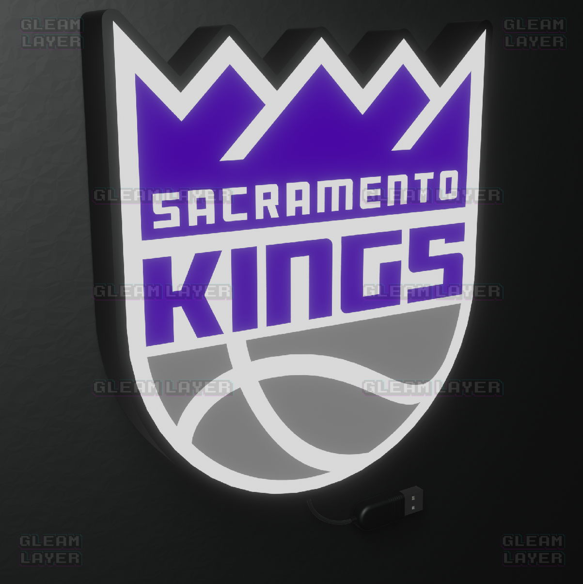 Sacramento Kings Led Light Box NBA Sports Bar Light Display Wall Sign