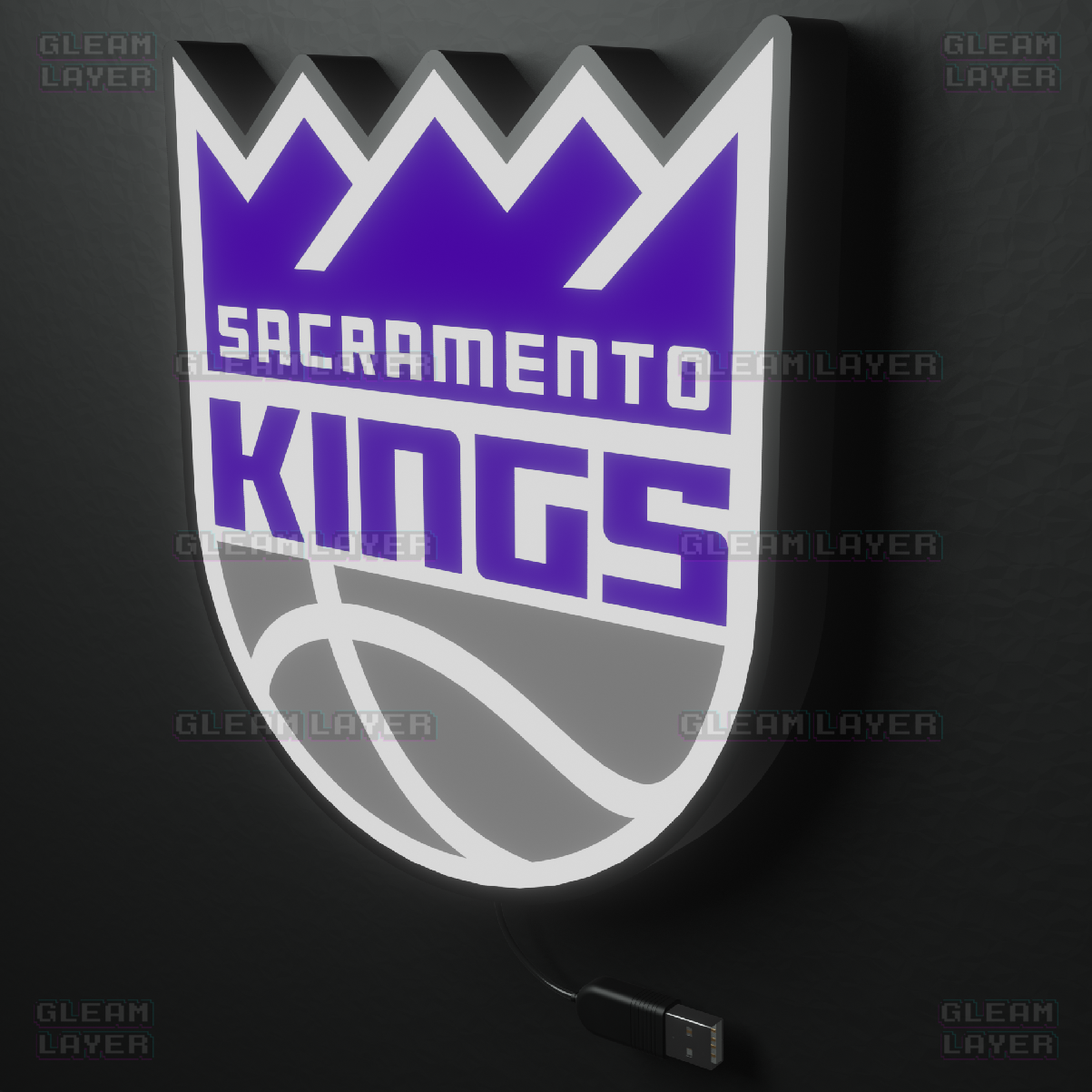 Sacramento Kings Led Light Box NBA Sports Bar Light Display Wall Sign