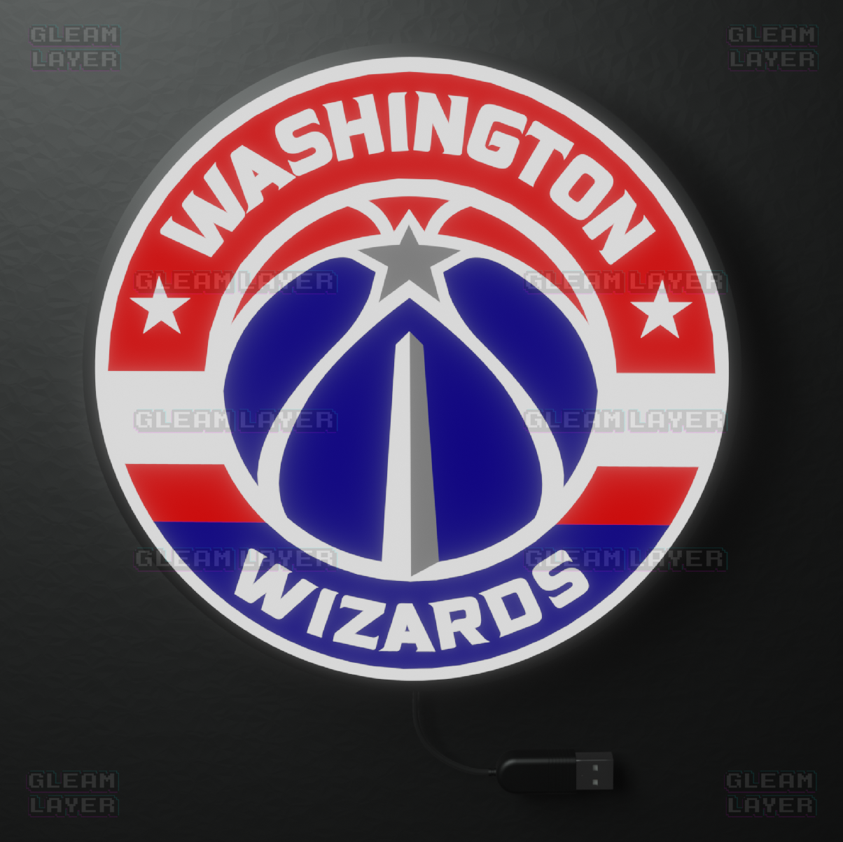 Washington Wizards Led Light Box NBA Sports Bar Light Display Wall Sign