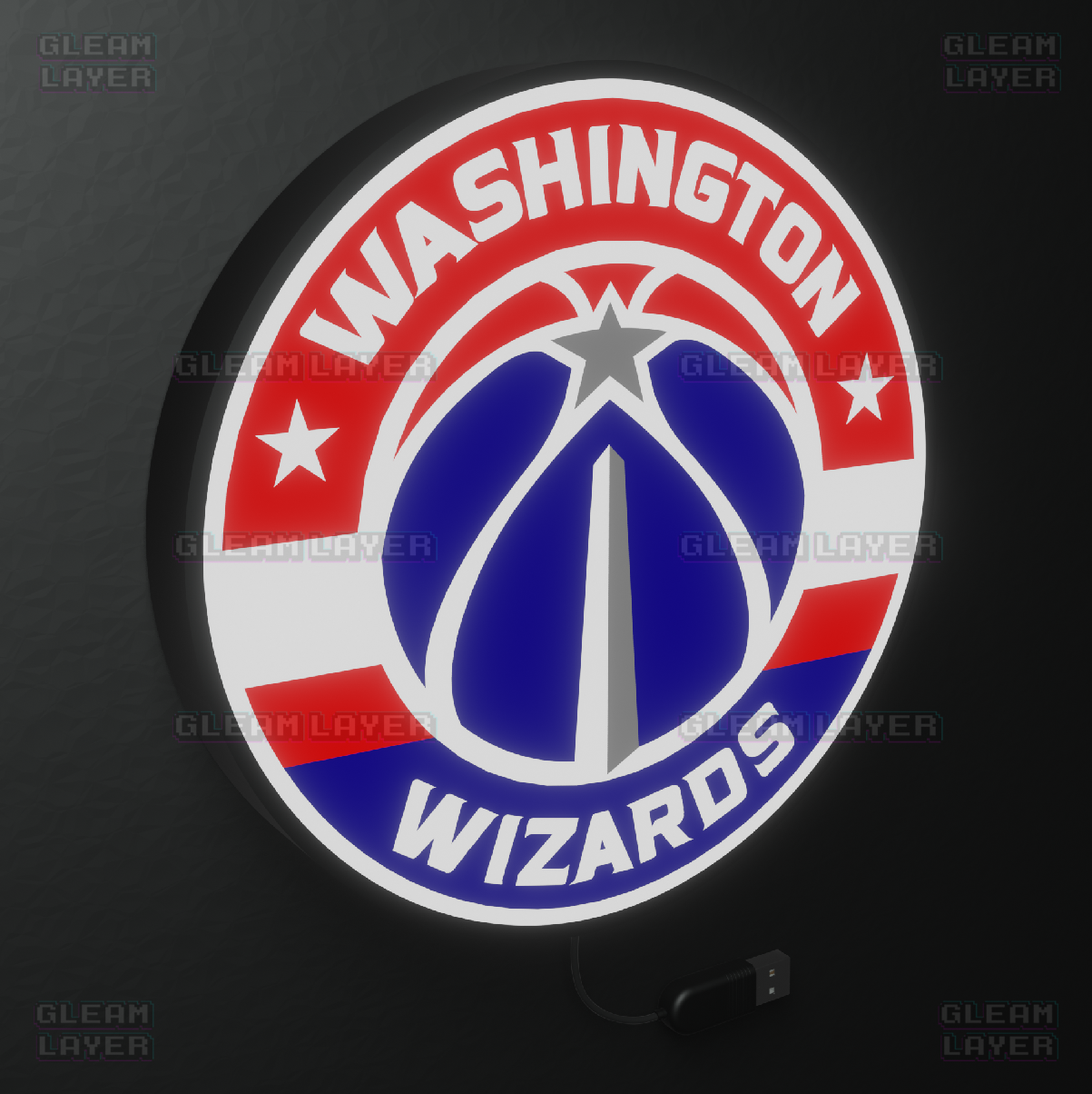 Washington Wizards Led Light Box NBA Sports Bar Light Display Wall Sign