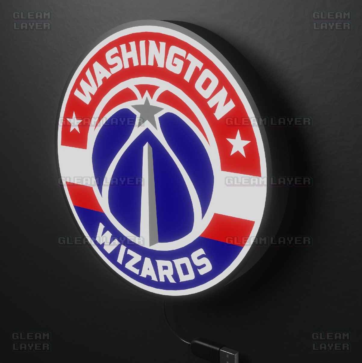 Washington Wizards Led Light Box NBA Sports Bar Light Display Wall Sign