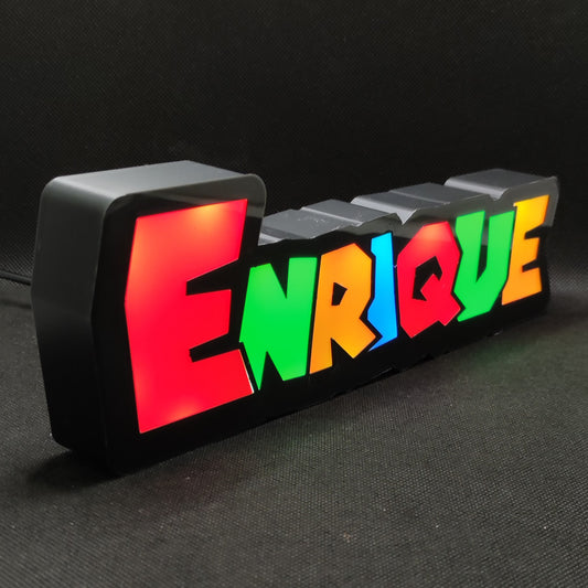 Enrique Super Mario Style Personalized Name Lightbox