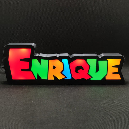 Enrique Super Mario Style Personalized Name Lightbox