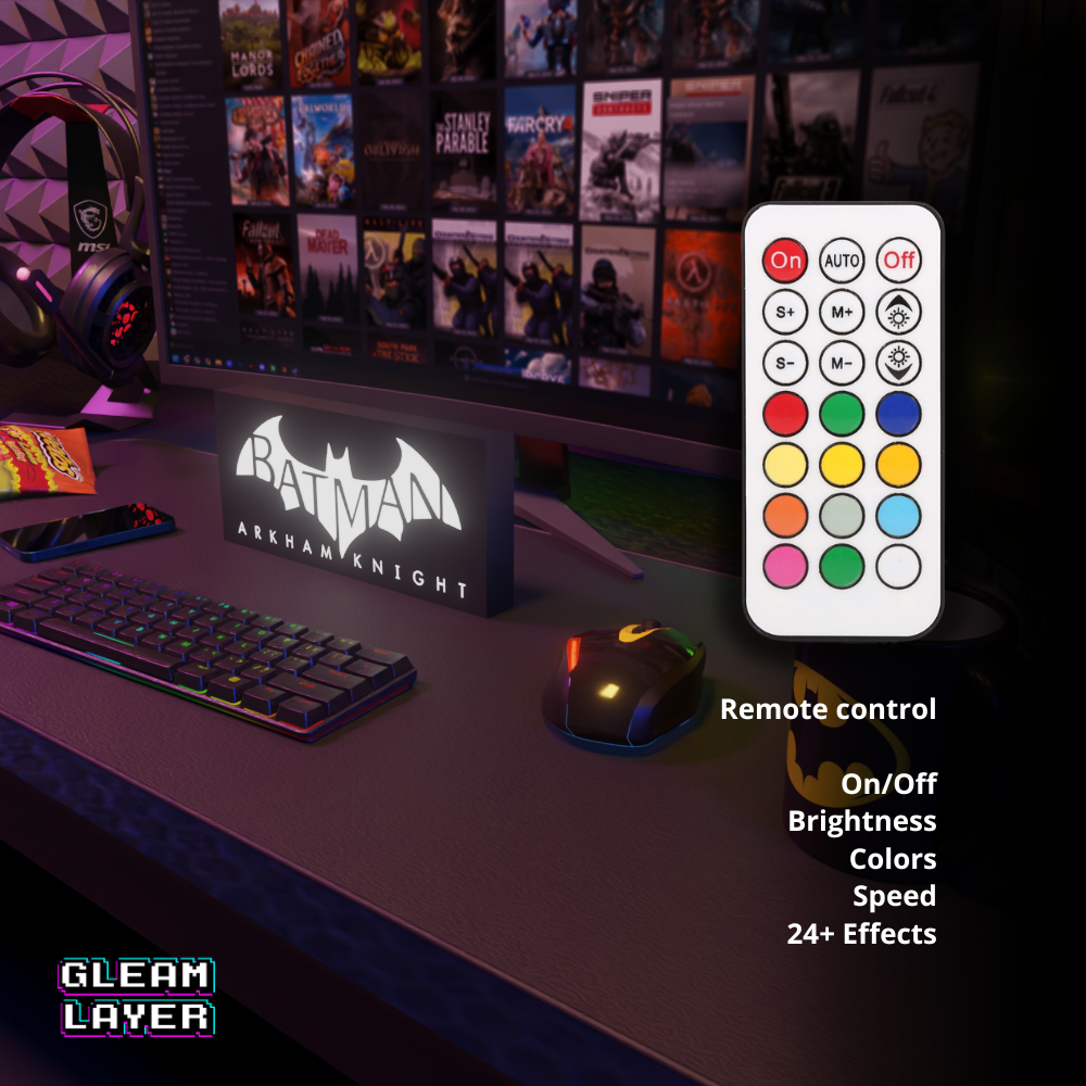 Batman: Arkham Knight Led Lightbox Gaming RGB Light Sign