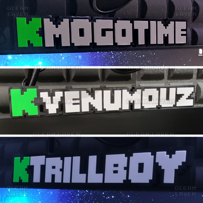 Custom KICK Name Tag Plaque for your Stream Setup