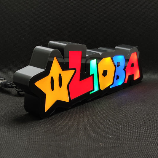 Lioba Super Mario Style Personalized Name Lightbox