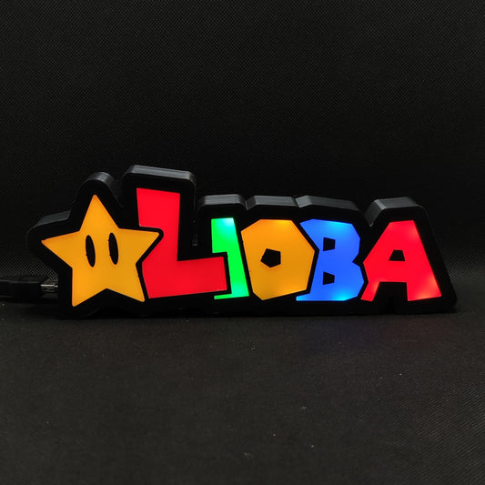 Lioba Super Mario Style Personalized Name Lightbox