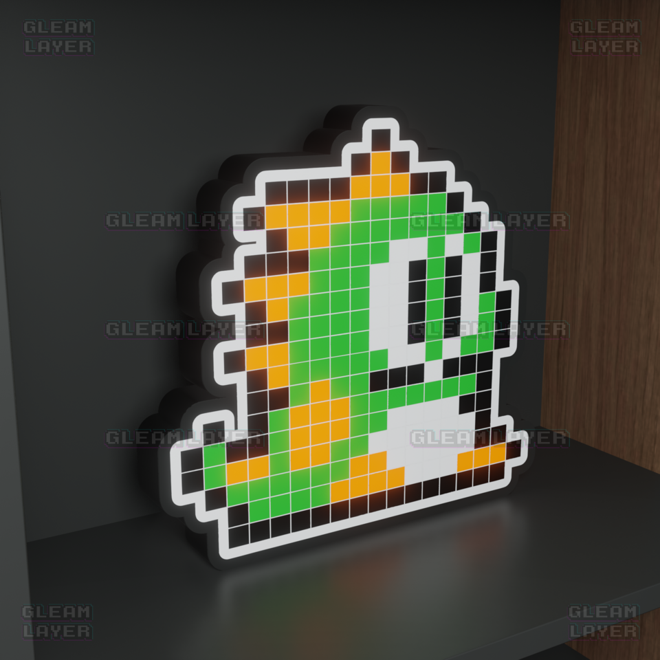 Green Puzzle Bobble 8-bit Pixel Led Light