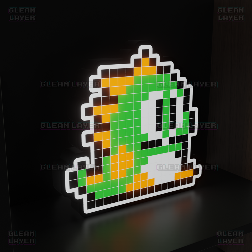 Green Puzzle Bobble 8-bit Pixel Led Light