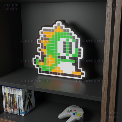 Green Puzzle Bobble 8-bit Pixel Led Light