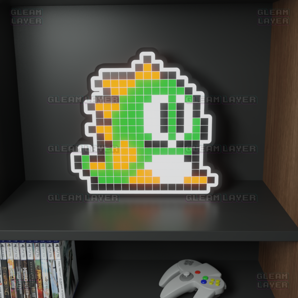 Green Puzzle Bobble 8-bit Pixel Led Light