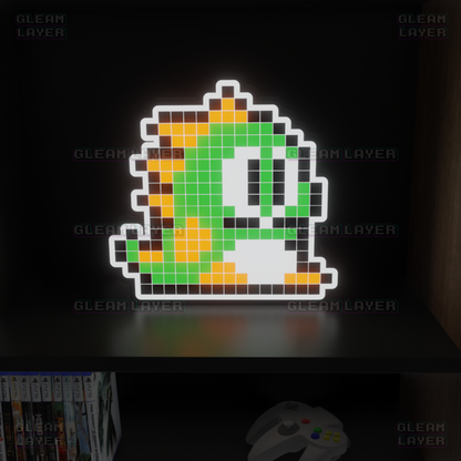 Green Puzzle Bobble 8-bit Pixel Led Light